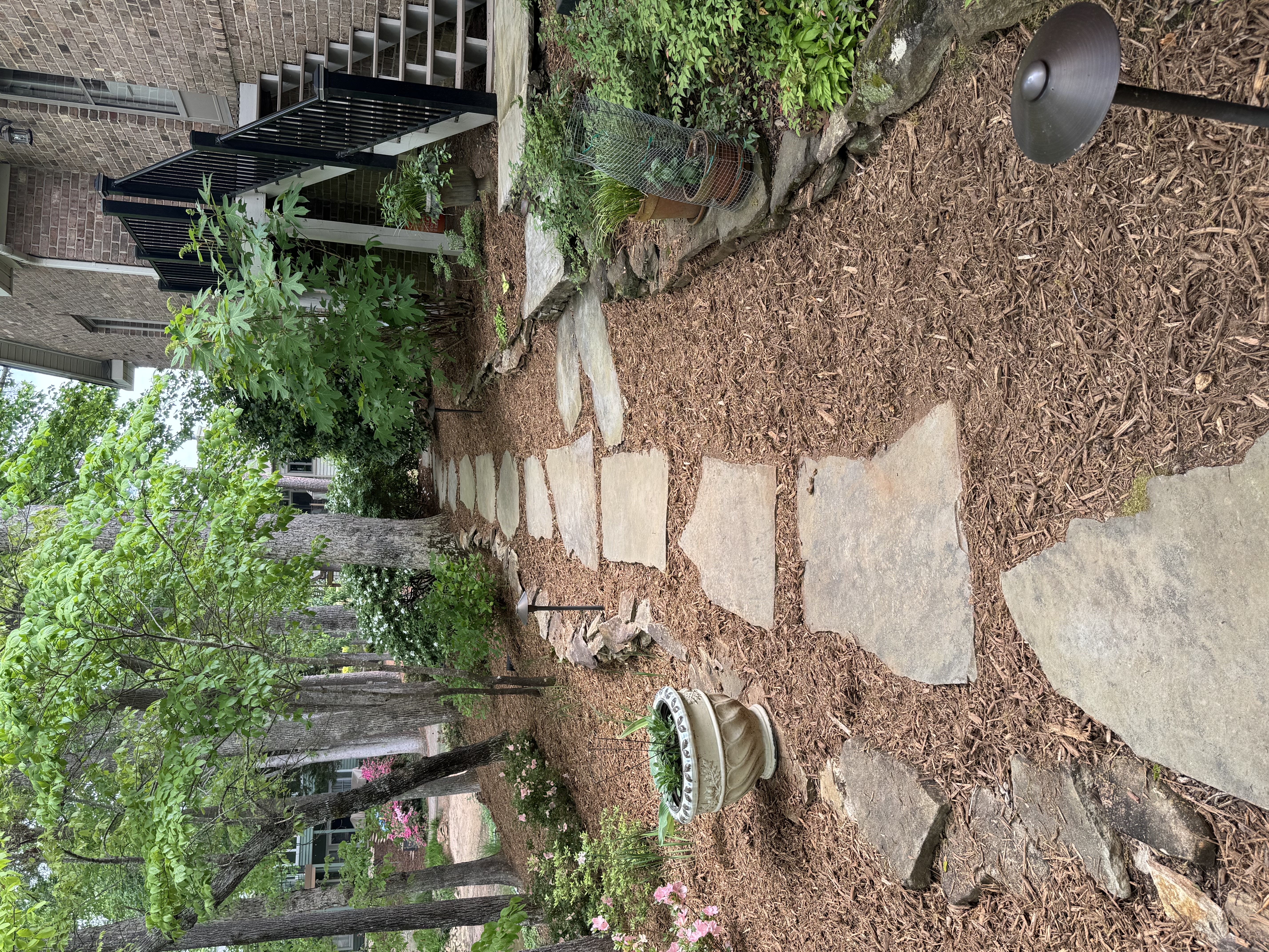 Full landscape mulch installation