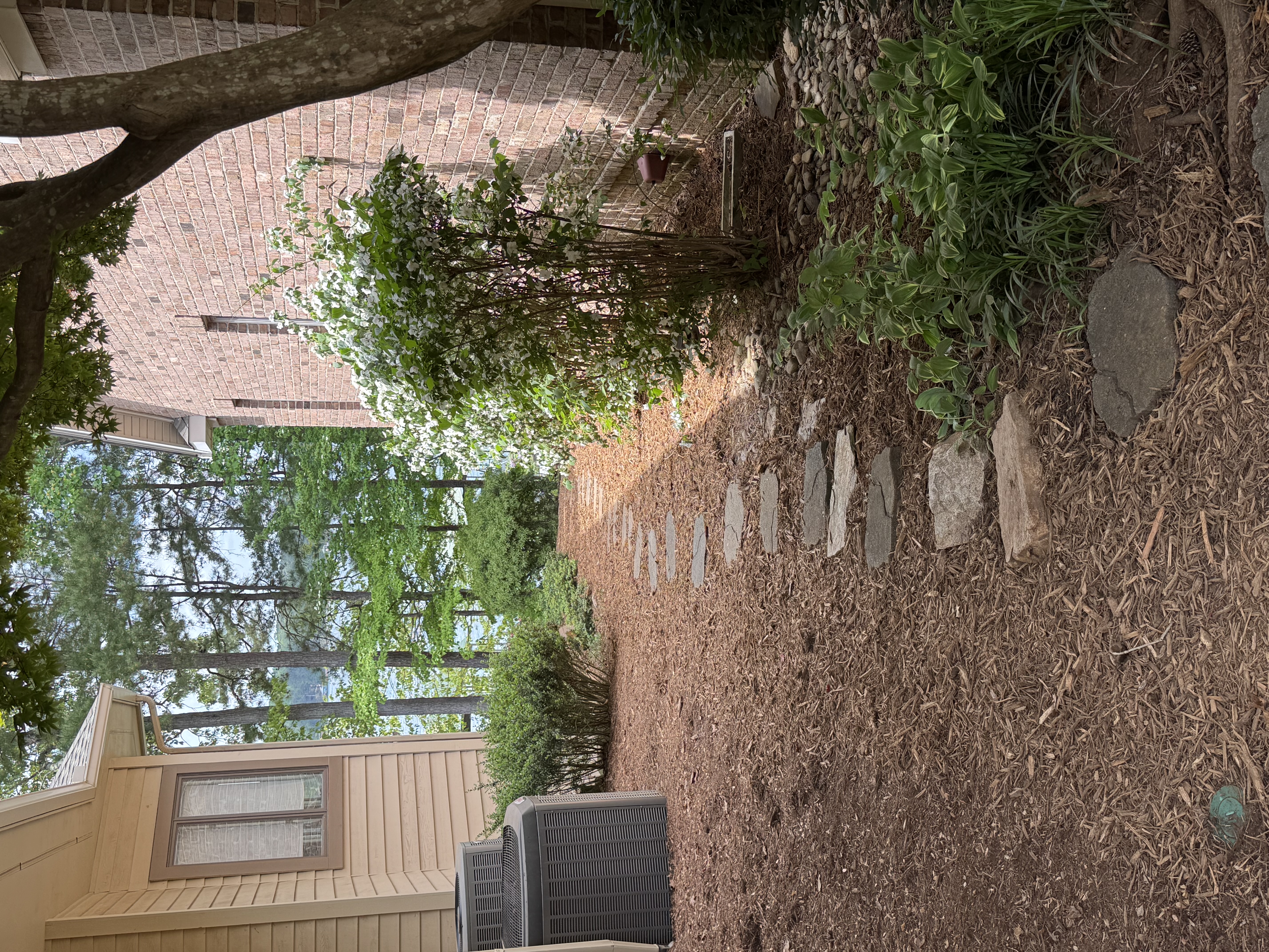 Stepping stone pathway with mulch