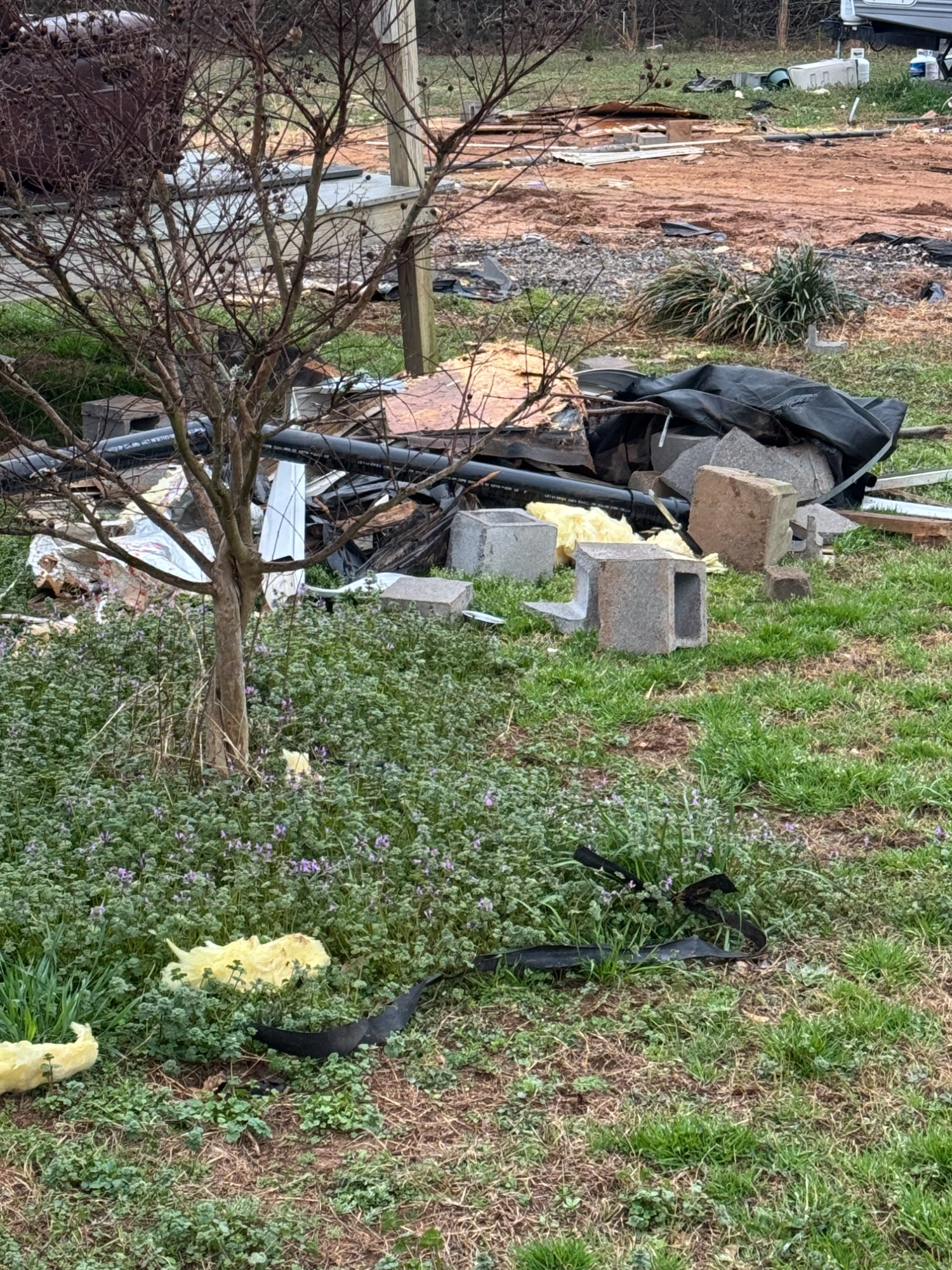 Debris removed from site